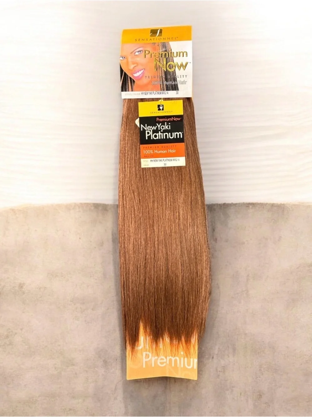 New Yaki Platinum Human Hair Weave - Light Brown